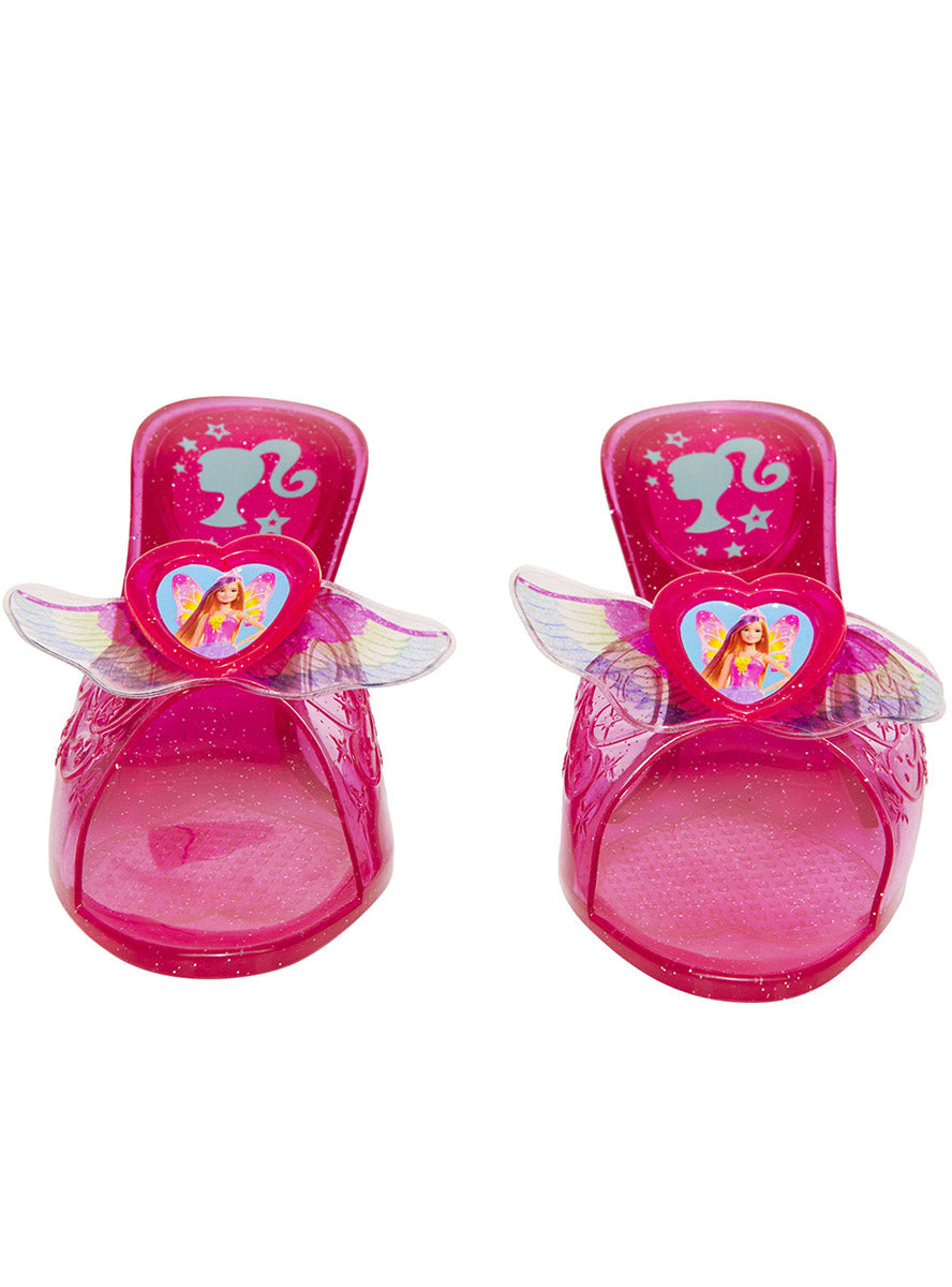 Pink Barbie Girls Click Clack Jelly Costume Shoes - Front Image