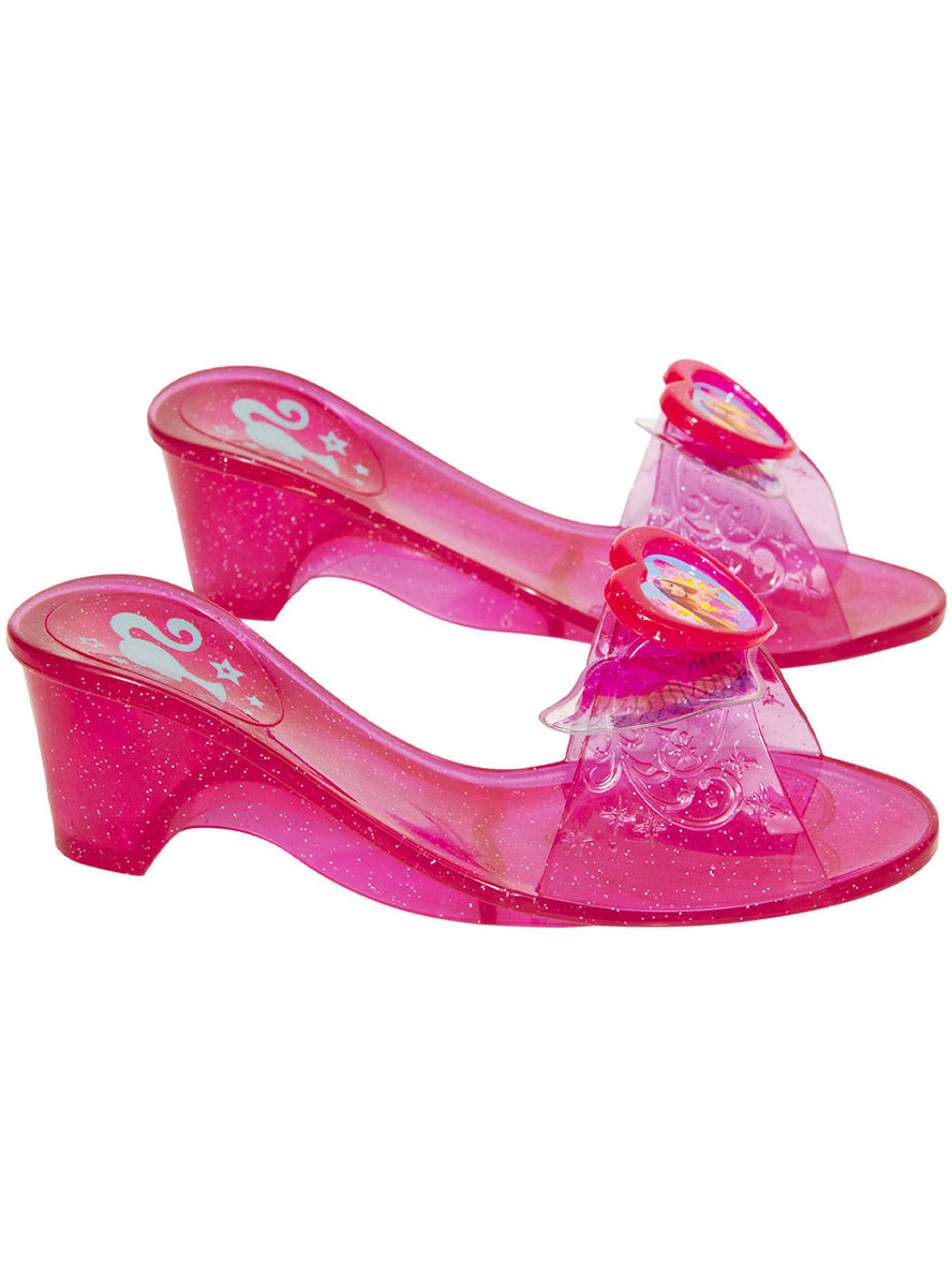 Pink Barbie Girls Click Clack Jelly Costume Shoes - Side Image