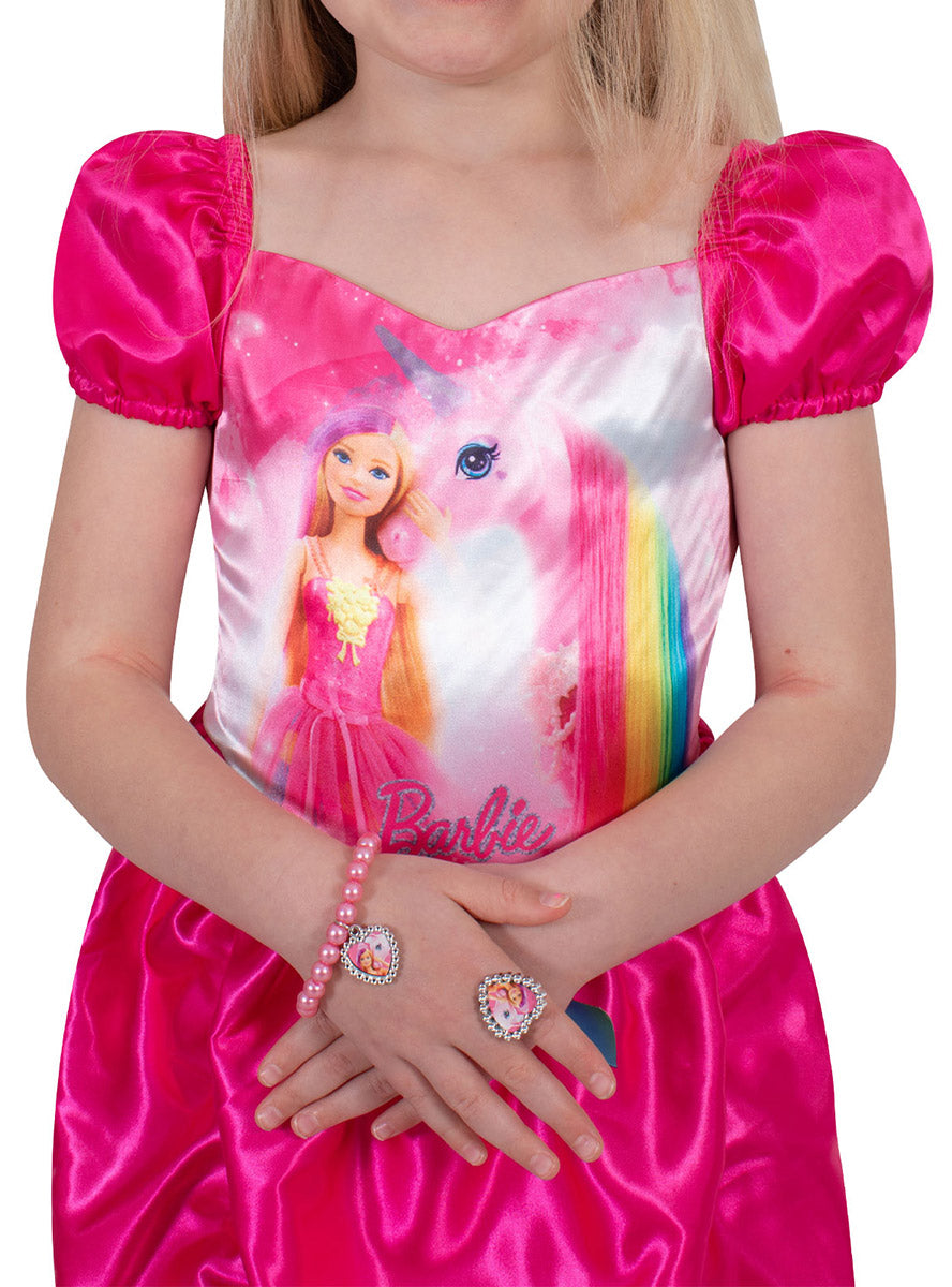 Close image of Barbie Girls Pink costume Dress And Jewellery Set