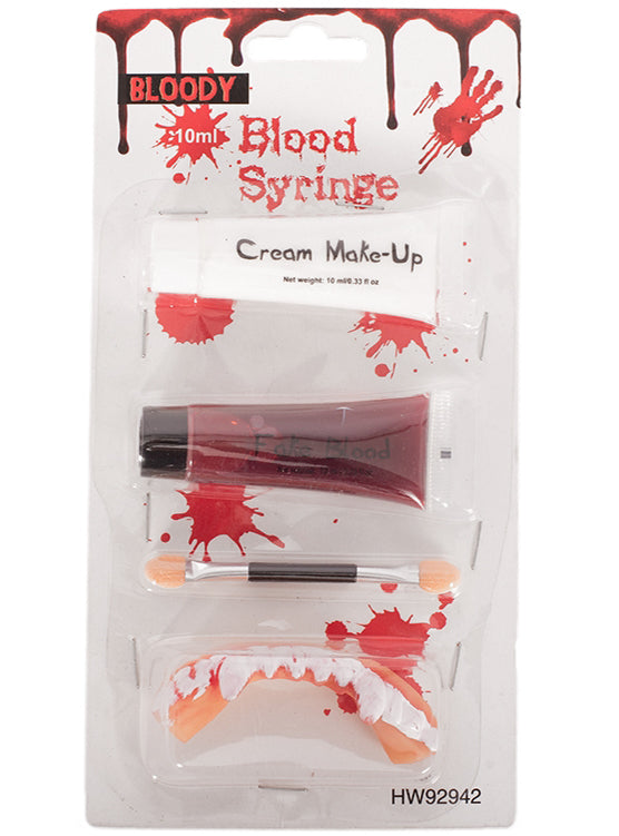 Basic Vampire Blood Teeth And White Makeup Set - Main Image