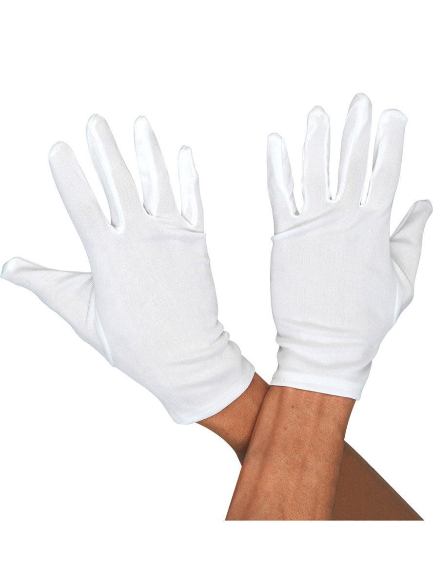 Image of Basic Adults White Wrist length Costume Gloves