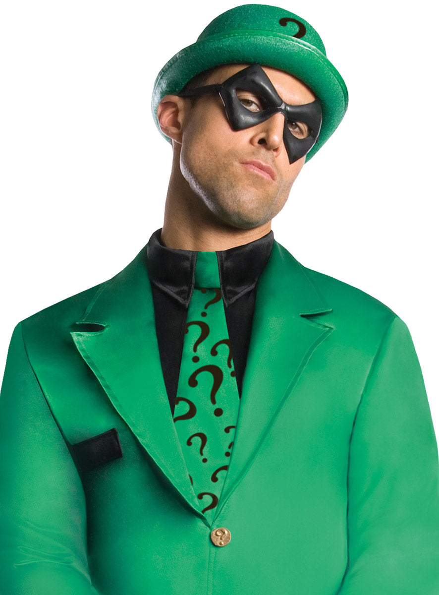 Close Top Image of The Riddler Deluxe Mens DC Batman Villain Costume