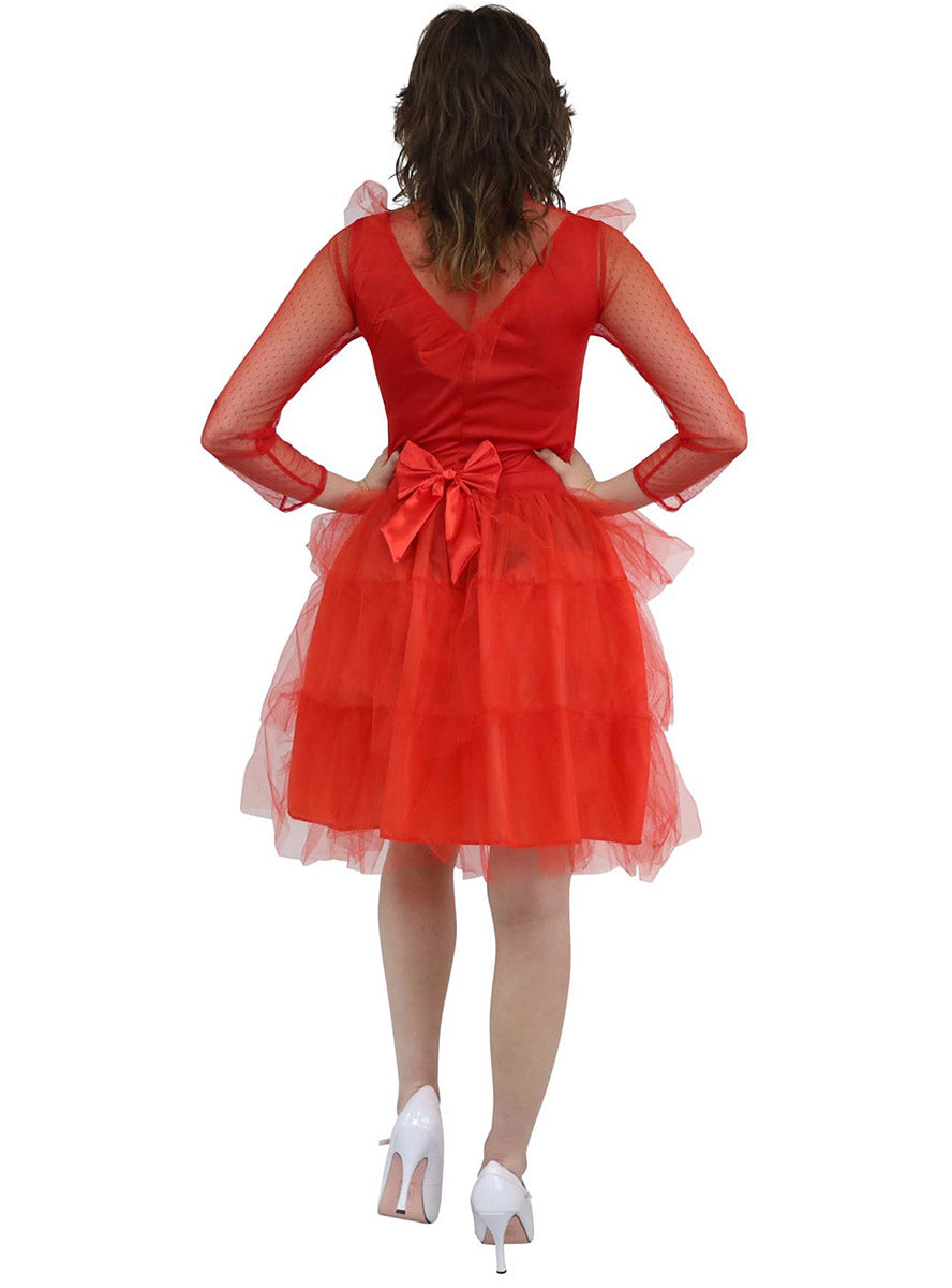 Back image ofBeetle Bride Womens Red Lydia Halloween Costume