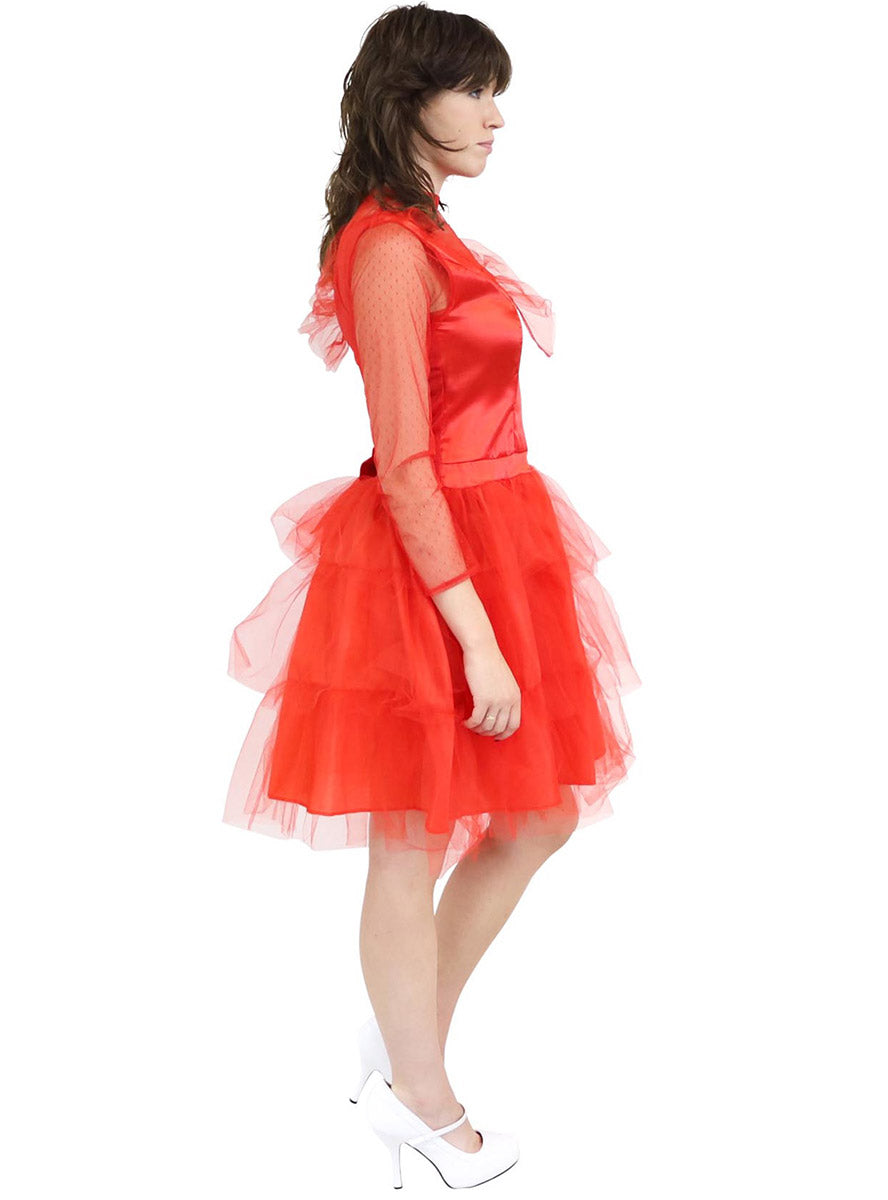 Side image of Beetle Bride Womens Red Lydia Halloween Costume