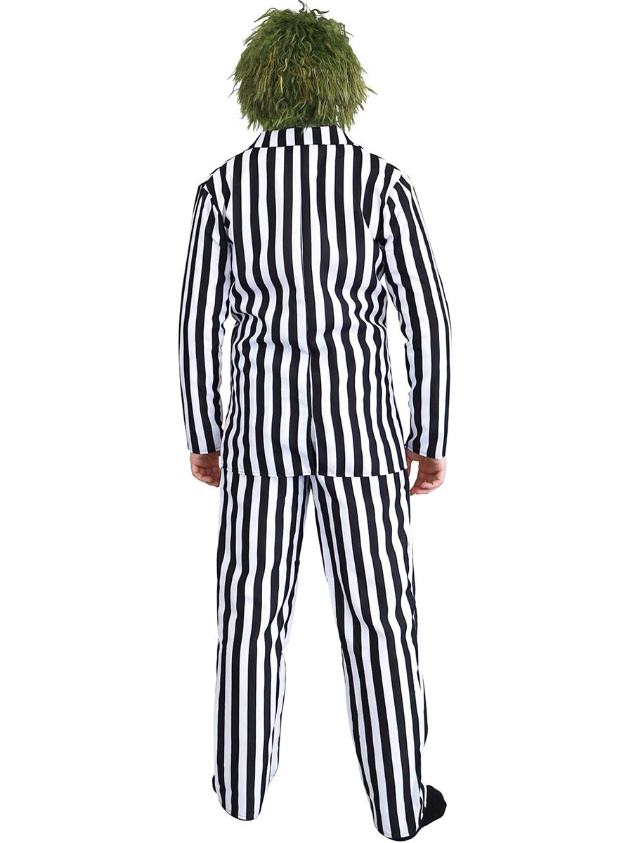 Back image of Beetle Time Plus Size Mens Black And White Striped Halloween Costume