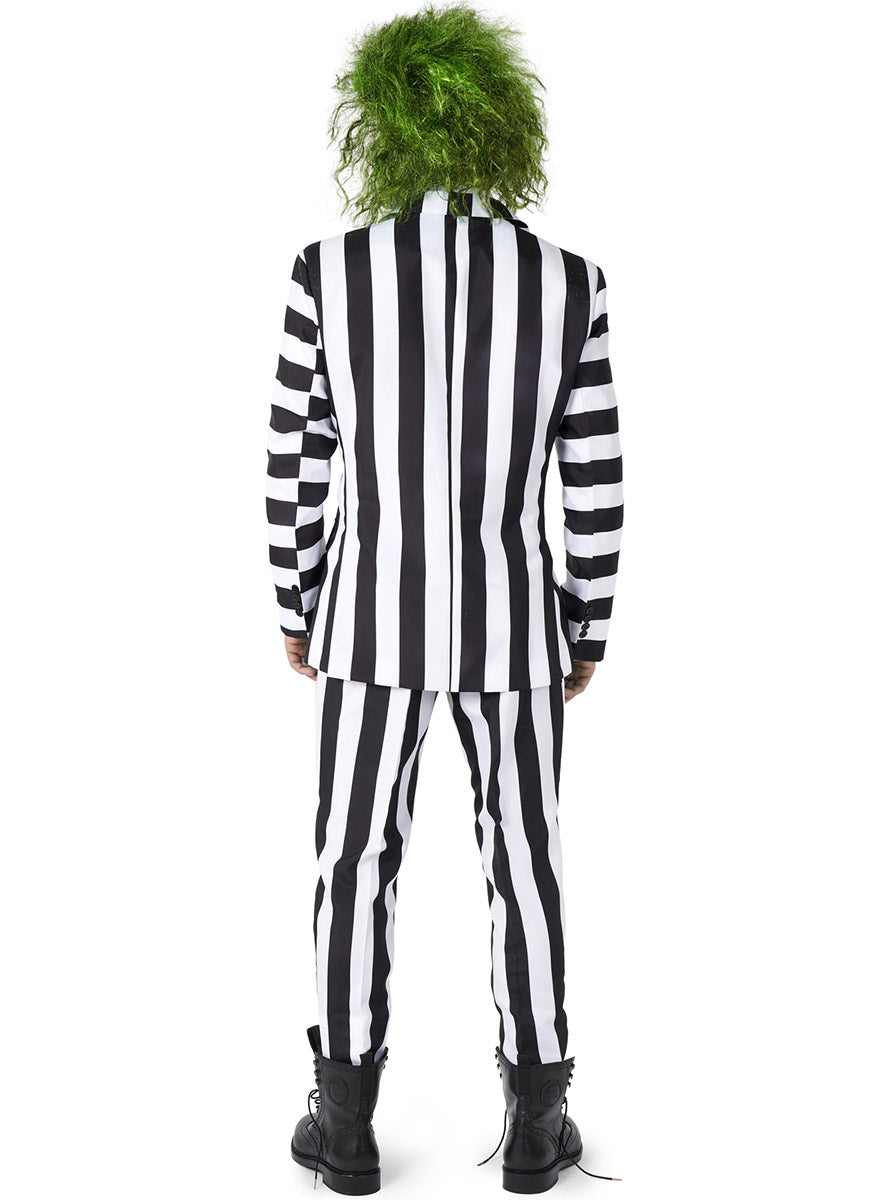 Back Image of Beetlejuice Deluxe Black and White Striped Costume Suit