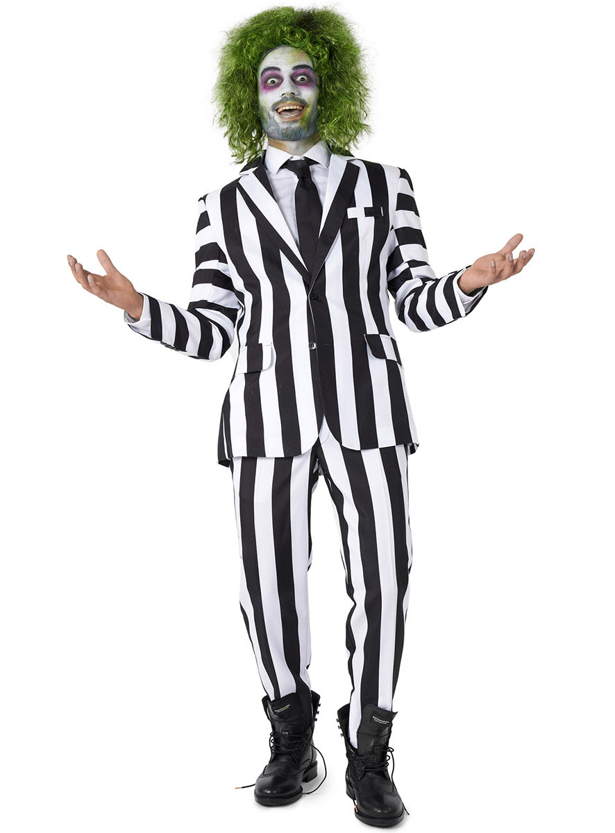 Main Image of Beetlejuice Deluxe Black and White Striped Costume Suit