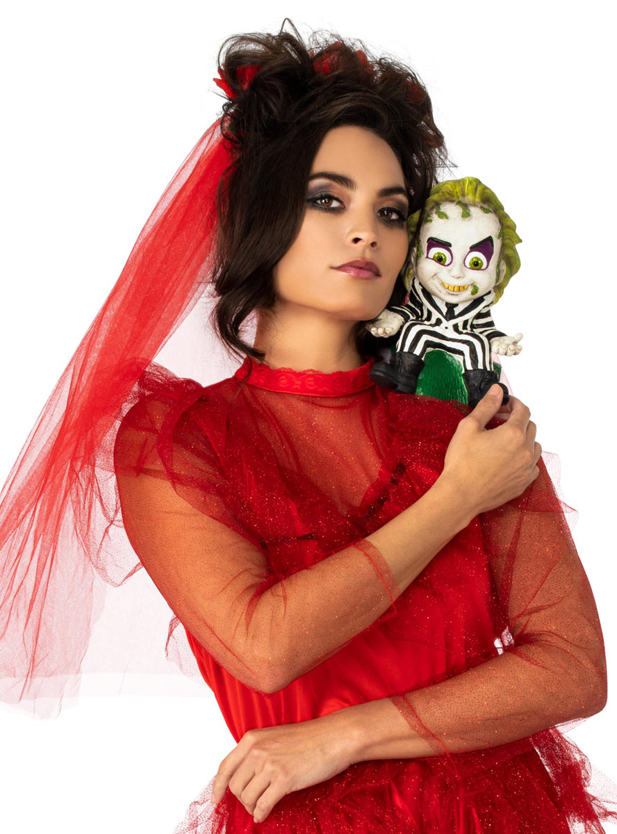 Striped Beetlejuice Shoulder Sitter Halloween Costume Accessory - Alternative Image