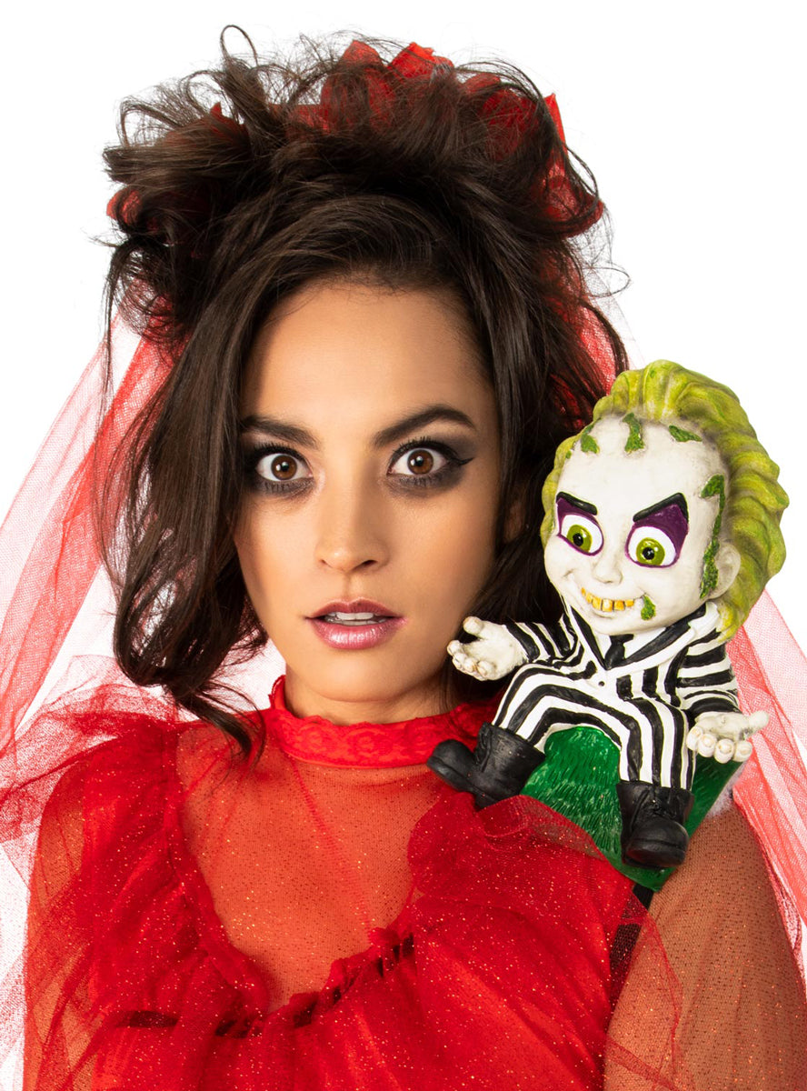 Striped Beetlejuice Shoulder Sitter Halloween Costume Accessory - Main Image