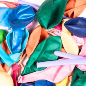 Image of deflated latex balloons