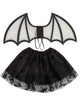 image of Cute Bat Girls Black Wings And Tutu Halloween Costume Set