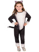 Girls Black And White Cat Animal Costume - Main Image