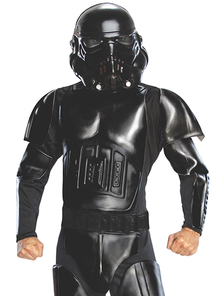 Image of Black Shadow Stormtrooper Mens Star Wars Costume - Close Up Image