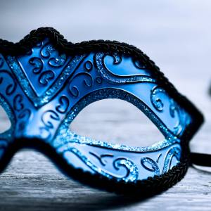 Image of a blue masquerade mask