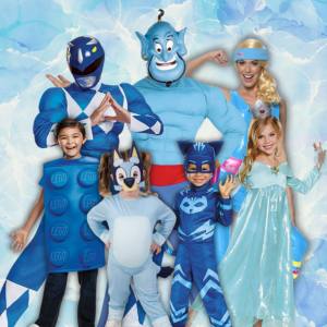 Image of people wearing blue costumes