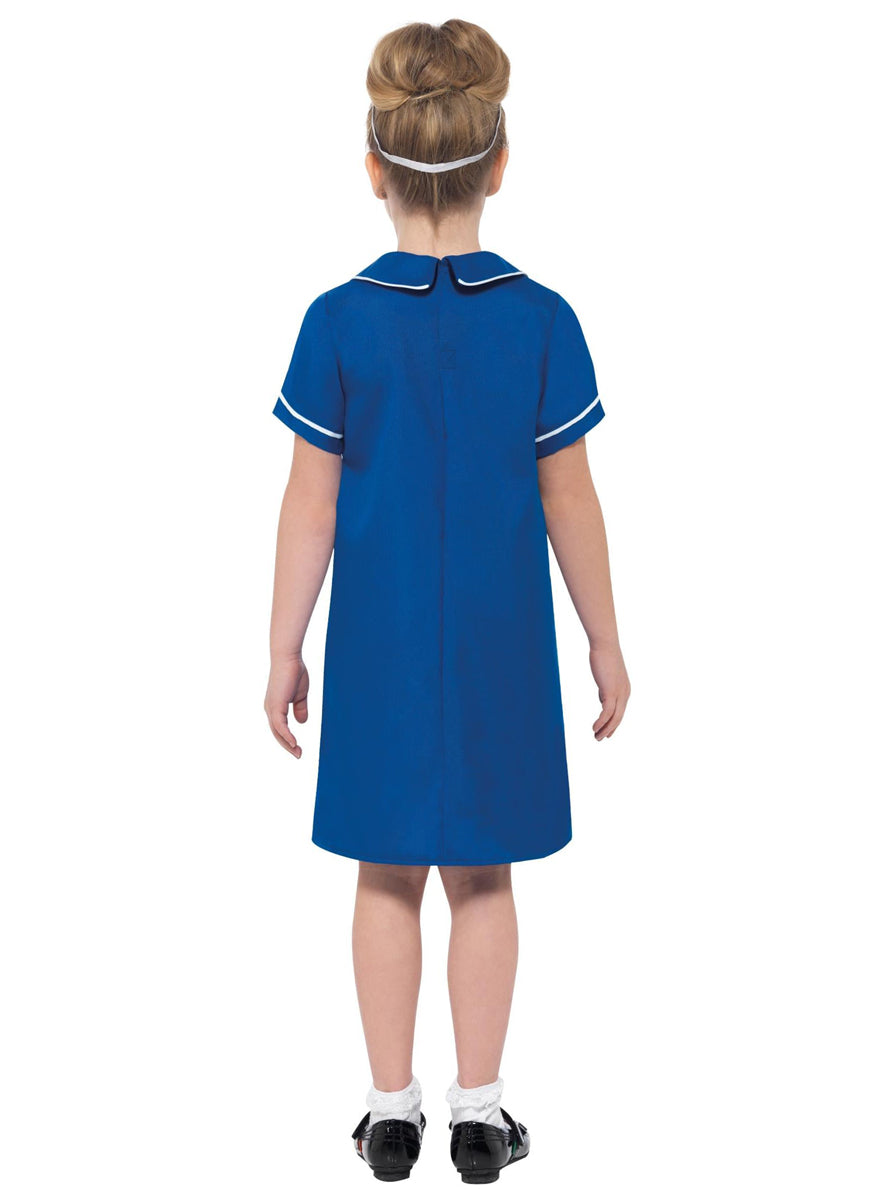 girls blue nurse occupational dress - Back image