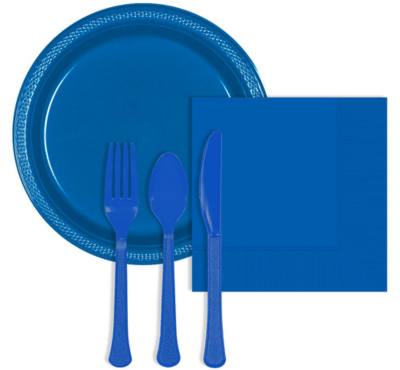 Image of blue party supplies