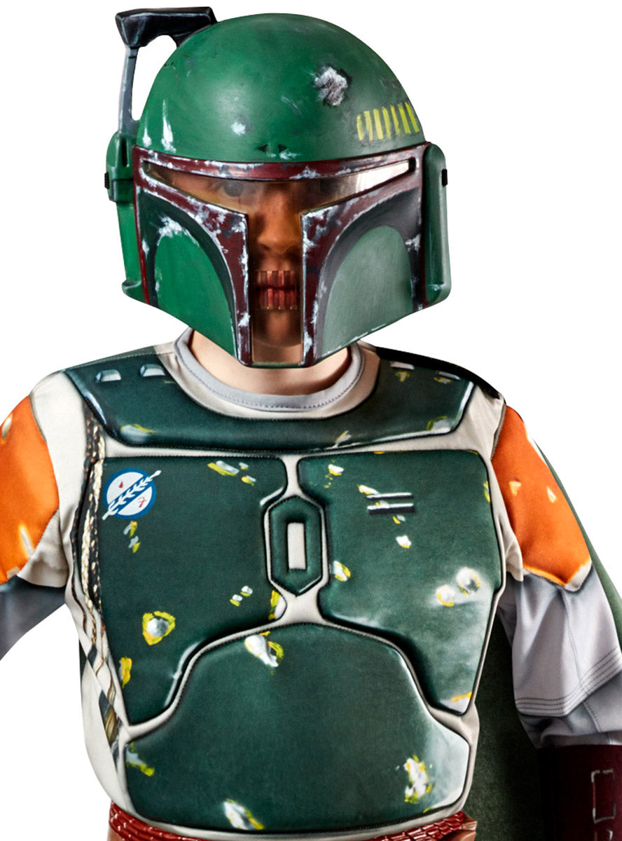 Image of Boba Fett Premium Boys Star Wars Costume - Close Up Image 1