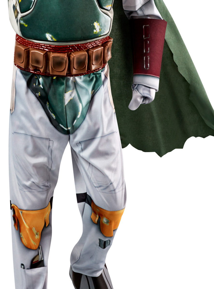 Image of Boba Fett Premium Boys Star Wars Costume - Close Up Image 2