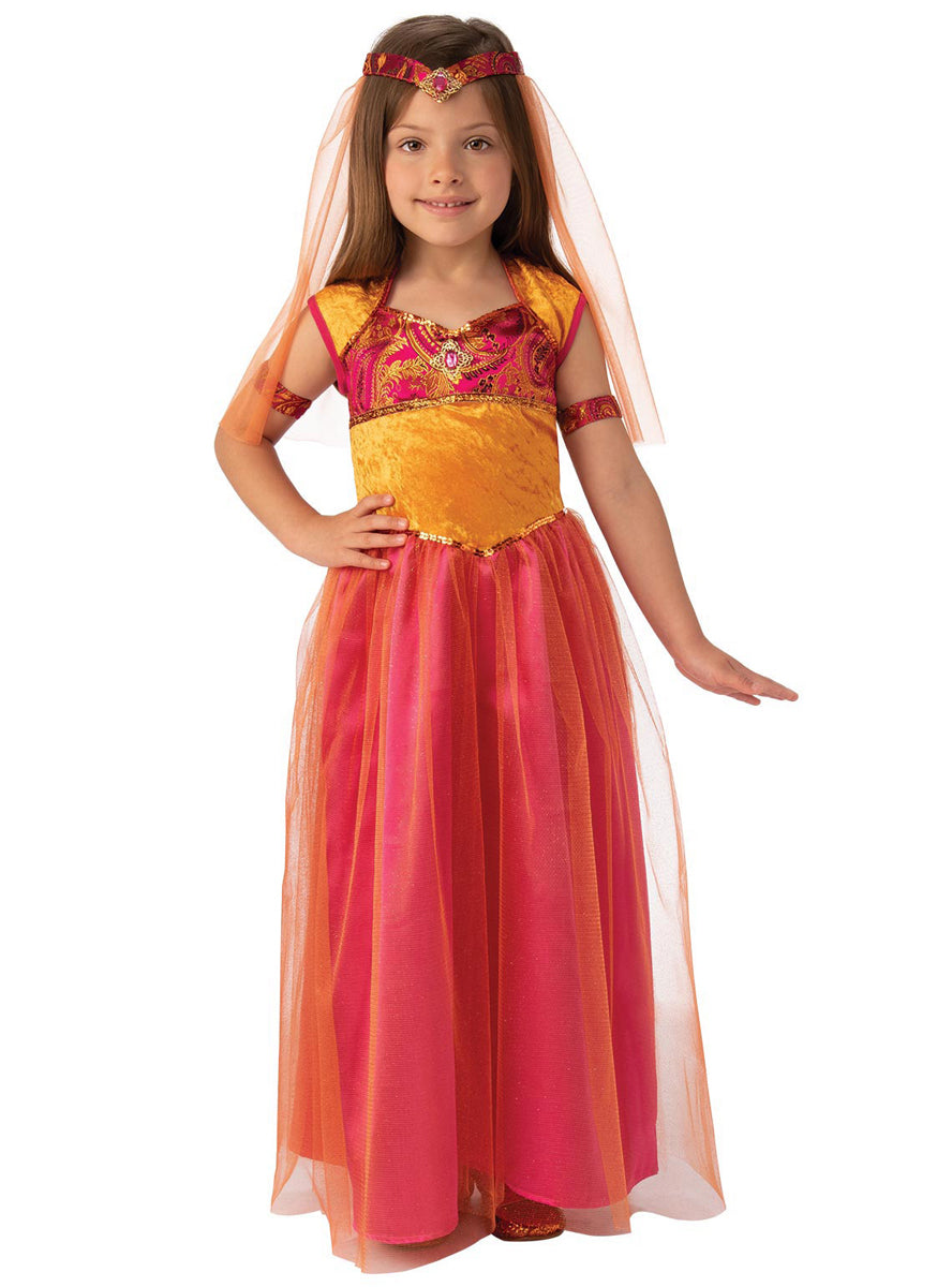 Girls Bollywood Princess Indian Costume - Main Image