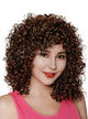 Image of Womens Medium Length Brown Curly Costume Wig