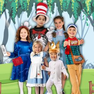 Image of kids wearing book week costumes