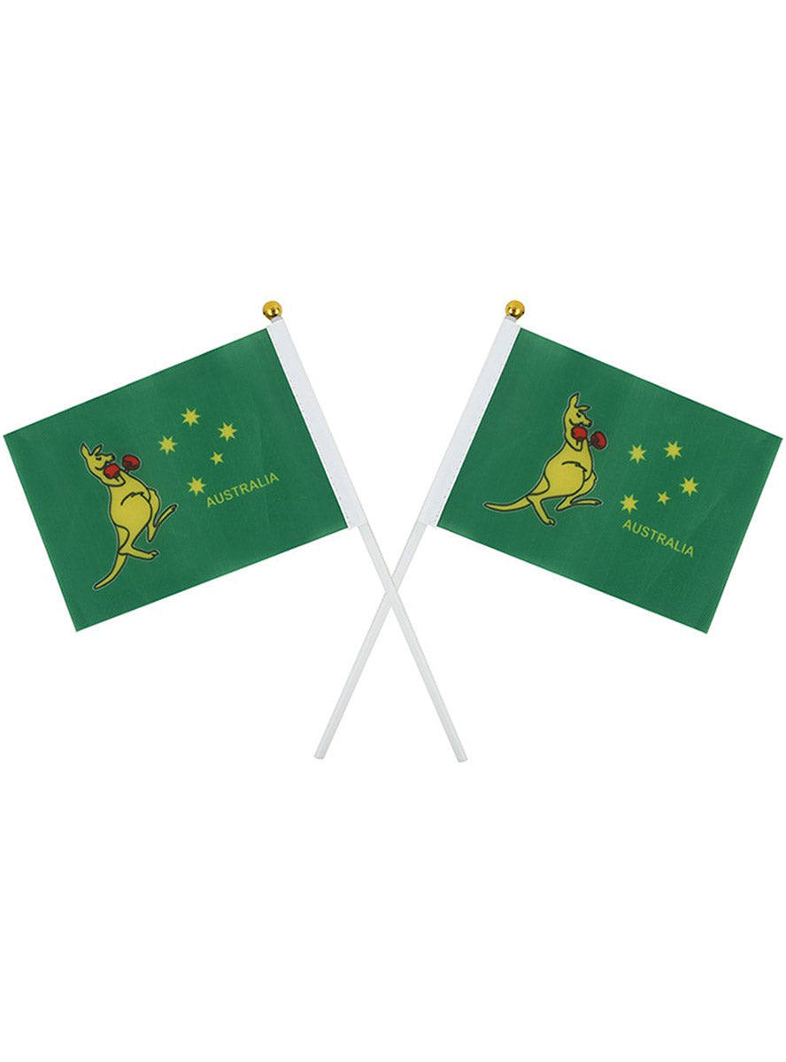 10 Pack of Small Australian Boxing Kangaroo Flags - Main Image