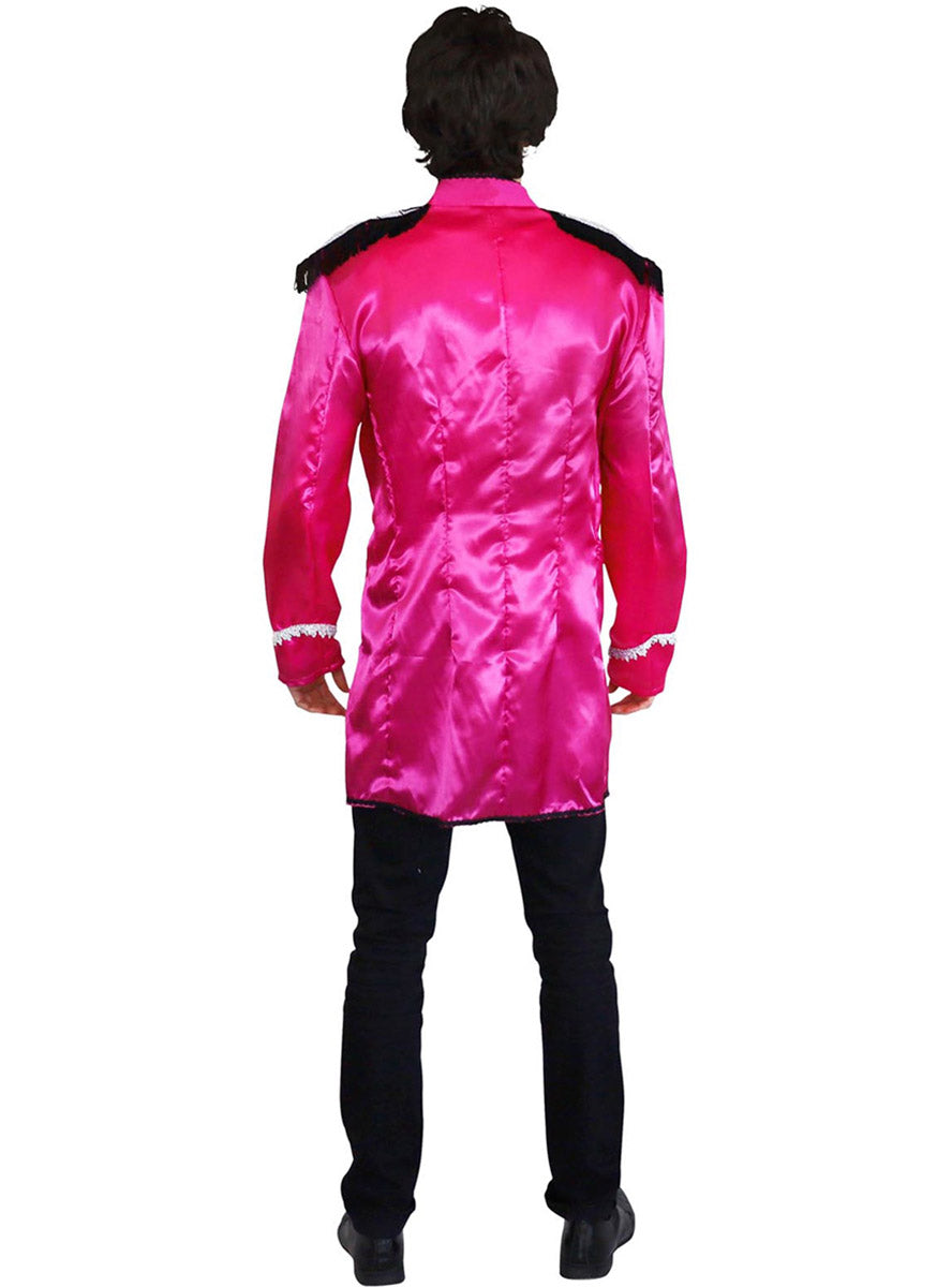 Back image of British Singer Plus Size Mens Pink Beatles Costume Jacket