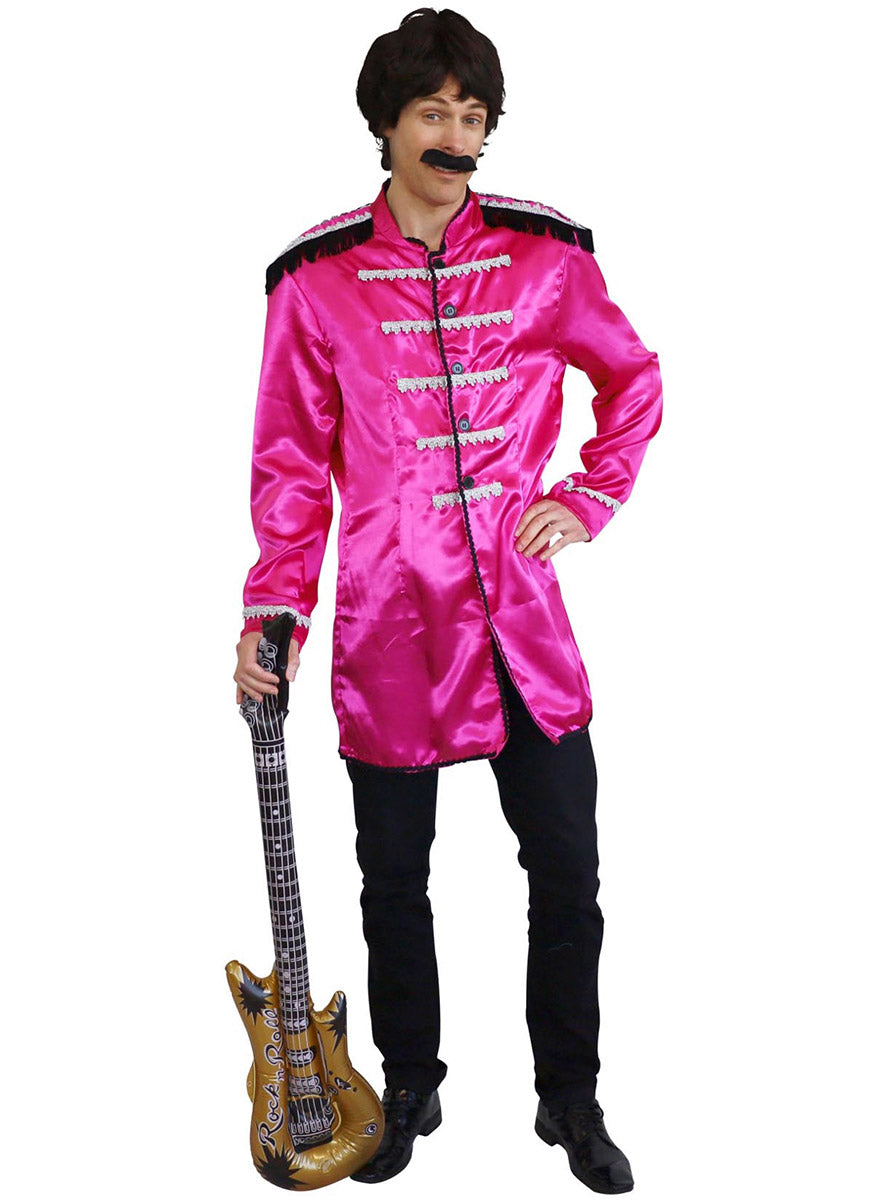 Main image of British Singer Plus Size Mens Pink Beatles Costume Jacket