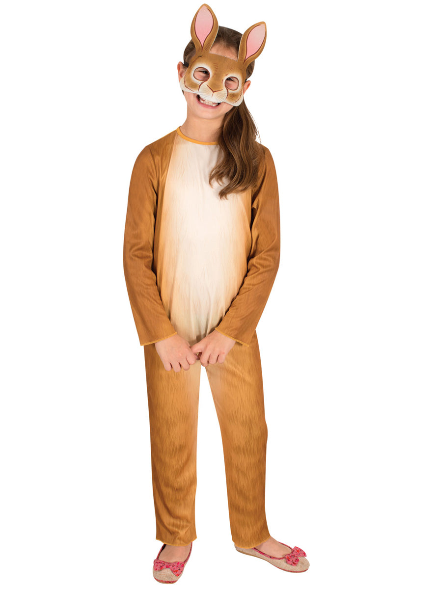 Girls Brown Bunny Rabbit Costume Jumpsuit - Main Image