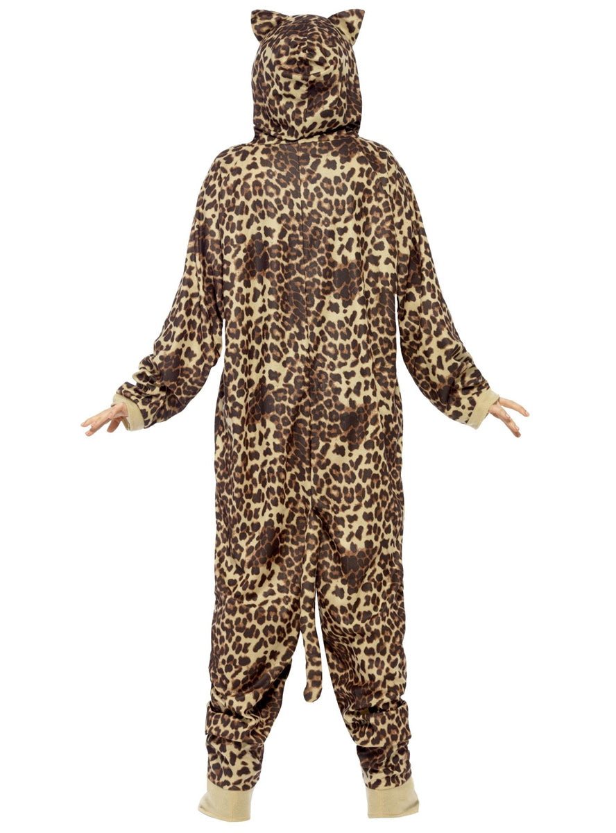 Mens animal leopard onesie costume - Back image