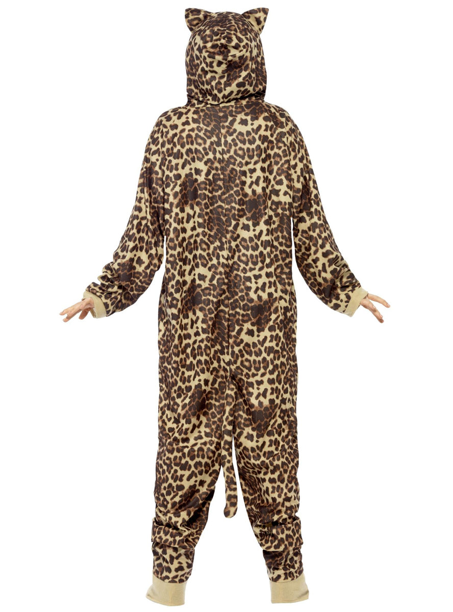 Womens animal leopard onesie costume - Back image