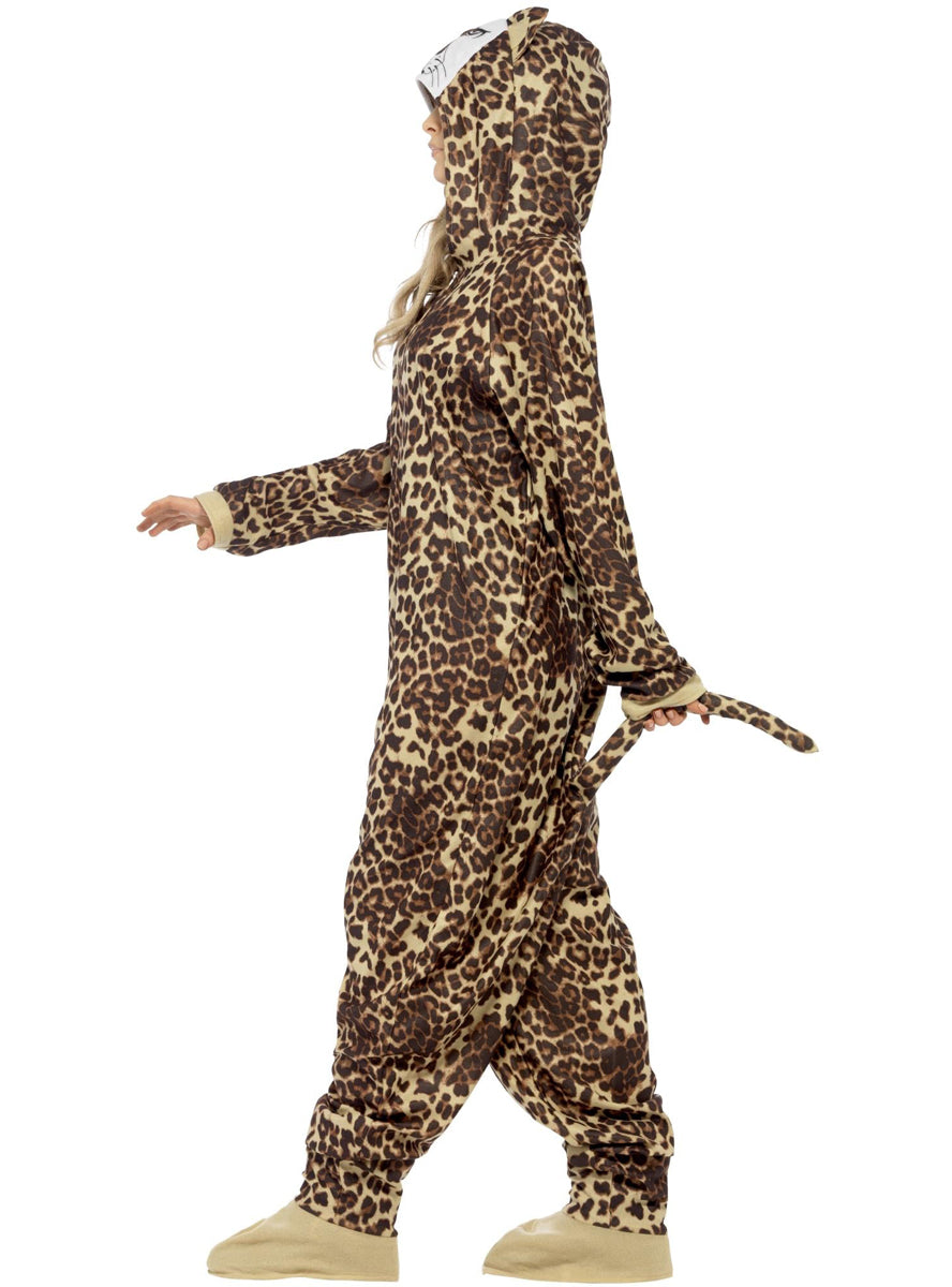 Womens animal leopard onesie costume - Side image