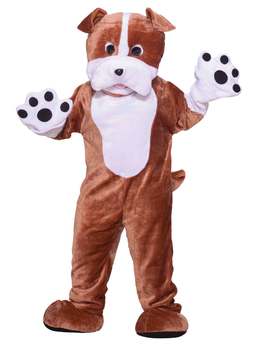 Adults Deluxe Brown Bull Dog Mascot Costume - Main Image