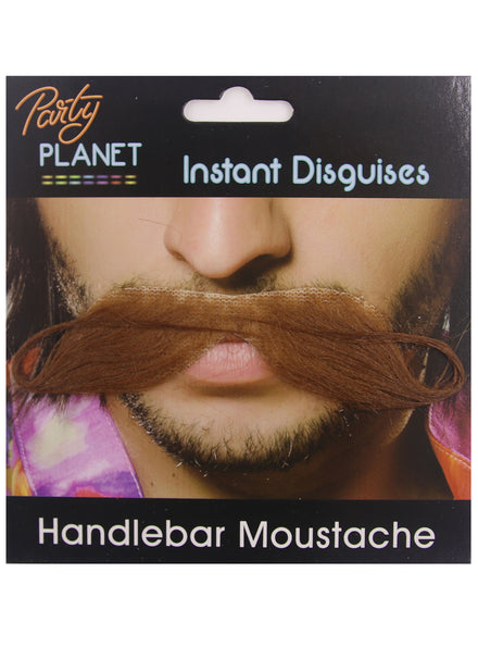 Image of Bushy Brown Handlebar Costume Moustache