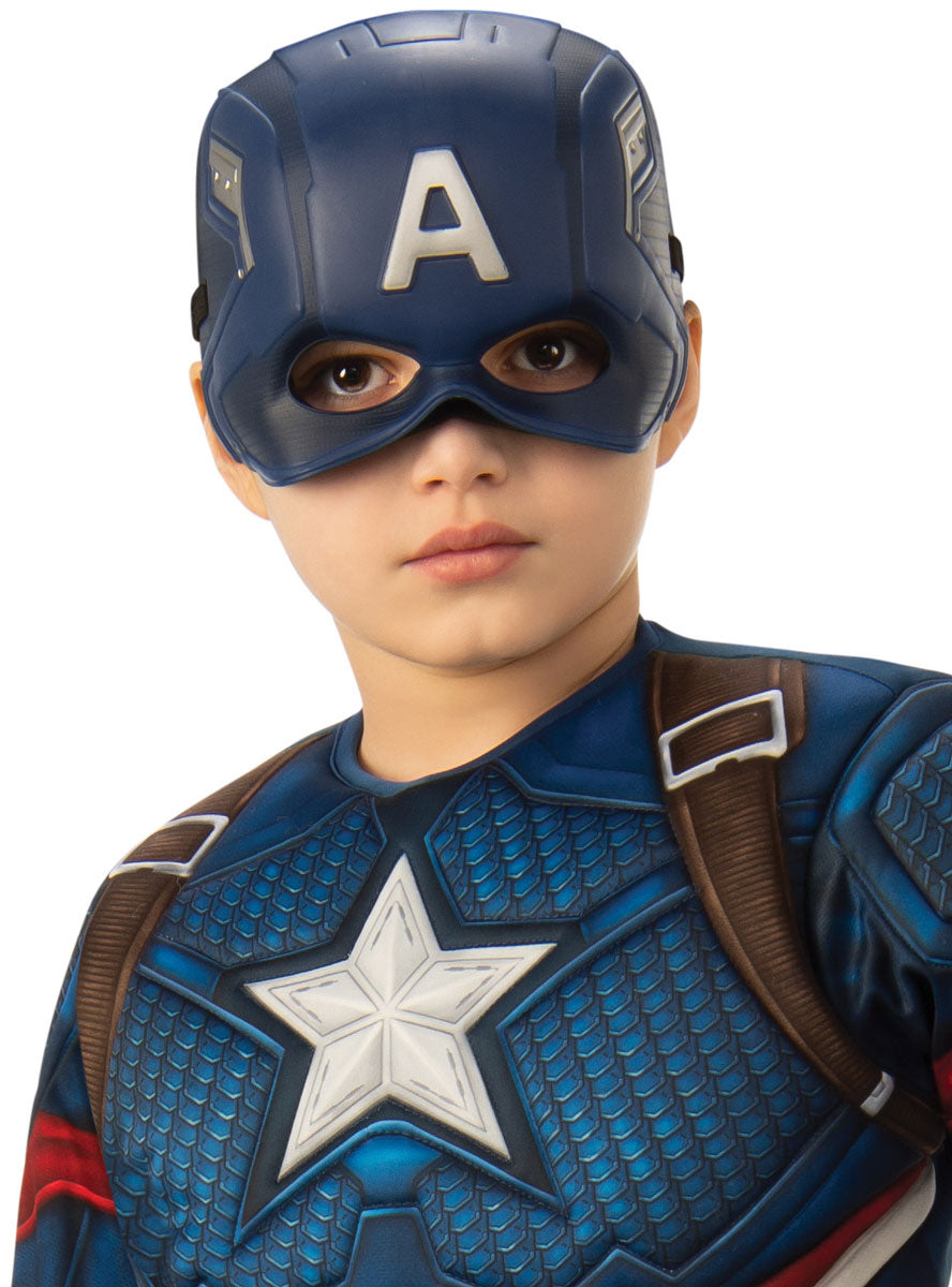 Close Image Mask for Premium Boys Captain America Superhero Costume and Shield