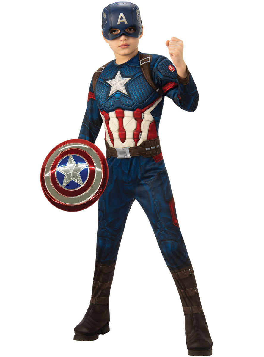 Main Image of Premium Boys Captain America Superhero Costume and Shield