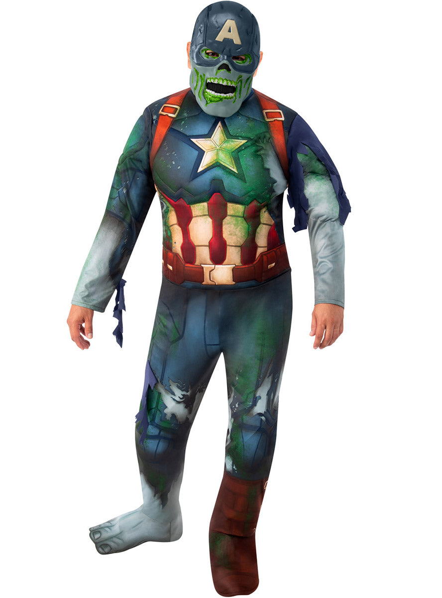 alternative image of Zombie Captain America Deluxe Teen Boys Costume