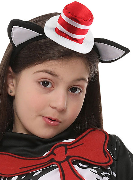 Image of Cat In The Hat Girls Mini Costume Hat With Ears