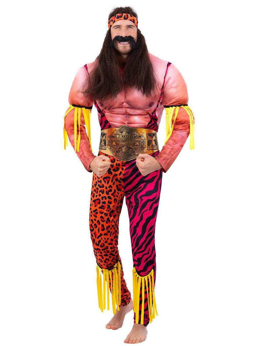 Mens Champion 1980s Wrestler Costume - Alternative Image