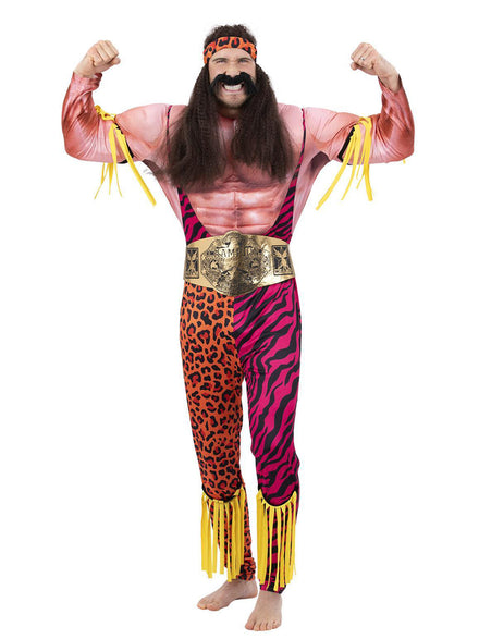 Mens Champion 1980s Wrestler Costume - Main Image