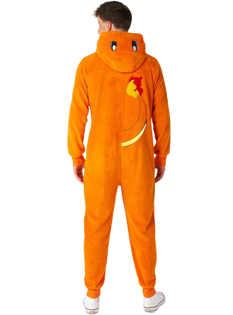 Back Image of Charmander Pokemon Mens Deluxe Costume Onesie