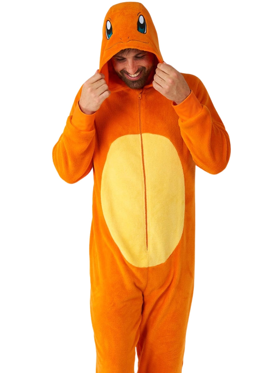 Close Image of Charmander Pokemon Mens Deluxe Costume Onesie