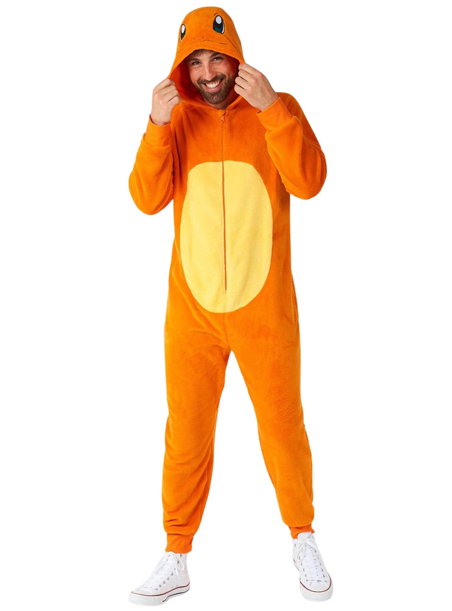 Main Image of Charmander Pokemon Mens Deluxe Costume Onesie