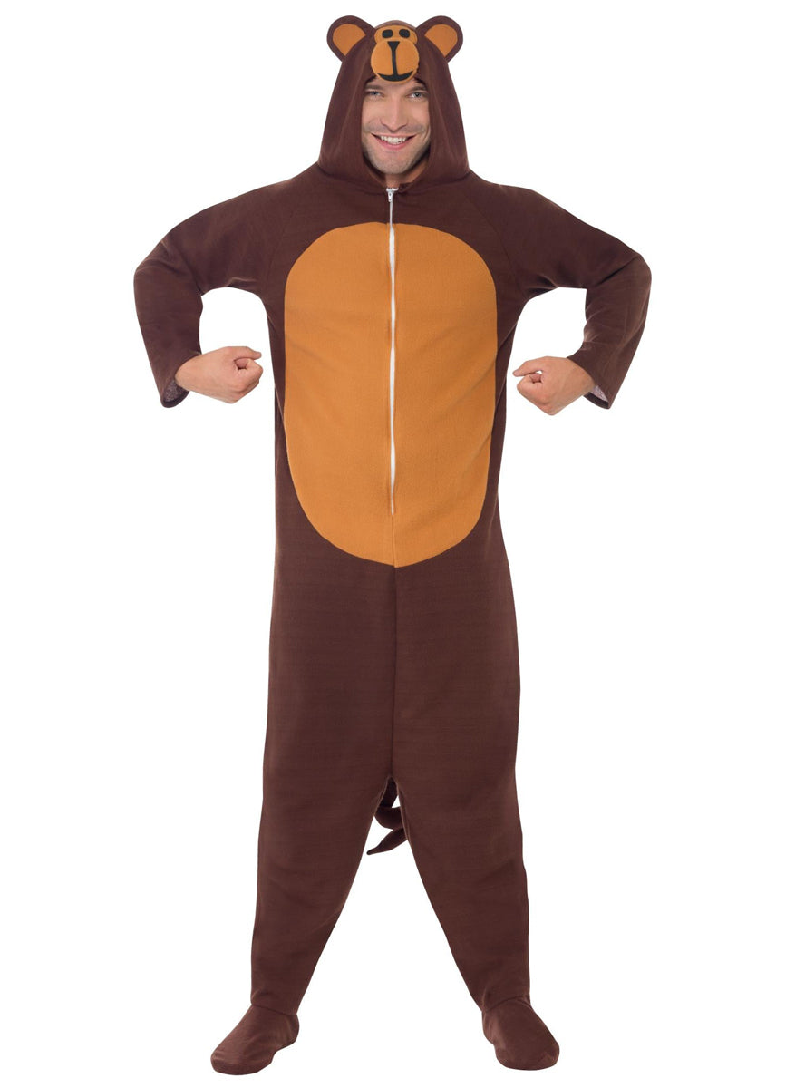 Adults brown monkey suit costume - Alternative image