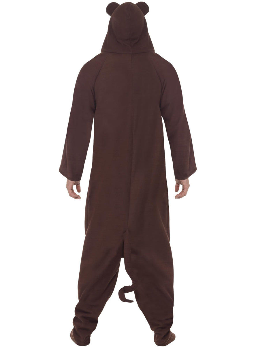 Adults brown monkey suit costume - Back image