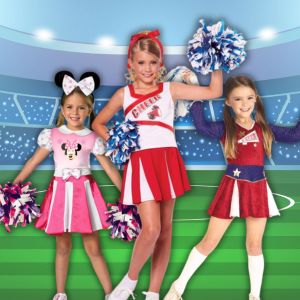 Image of girls in cheerleader costumes