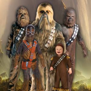 Image of people in Chewbacca costumes