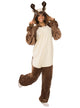 Brown Christmas Reindeer Adults Onesie Costume - Main Image