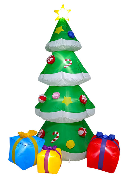 Christmas Tree And Gifts Inflatable 8 ft Tall Lawn Decoration - Main Image